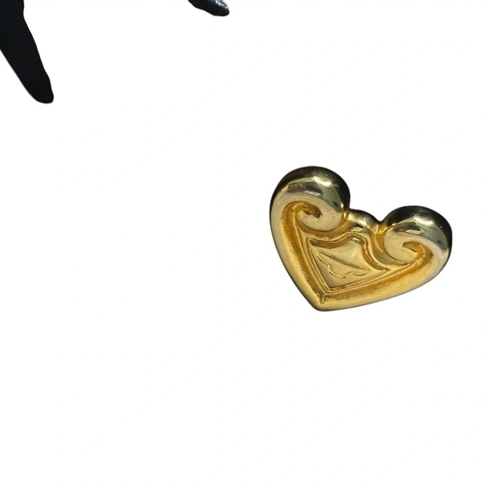 Vintage Escada Suede Leather Heart Black and Gold Women's Belt